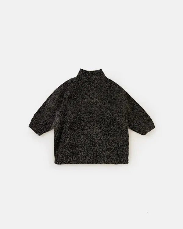 7AM - Boxy Mock Neck Sweater - Fuzzy
