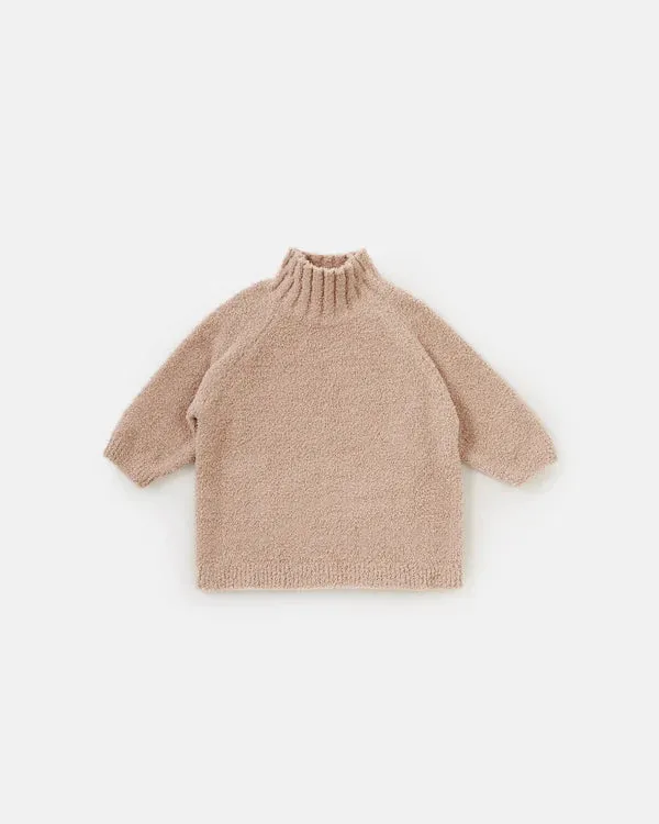 7AM - Boxy Mock Neck Sweater - Fuzzy