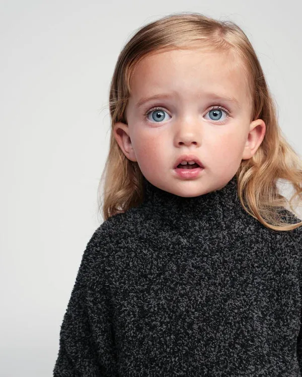 7AM - Boxy Mock Neck Sweater - Fuzzy
