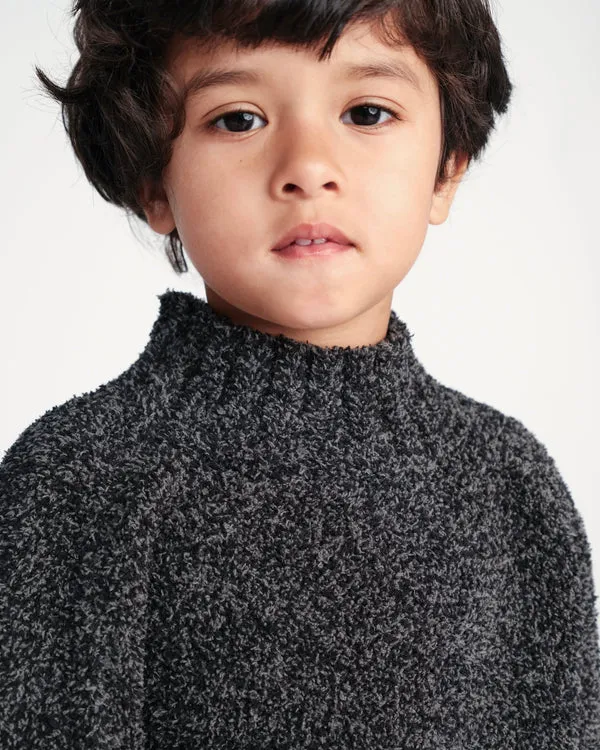 7AM - Boxy Mock Neck Sweater - Fuzzy