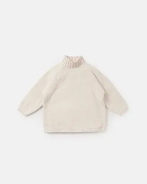 7AM - Boxy Mock Neck Sweater - Fuzzy