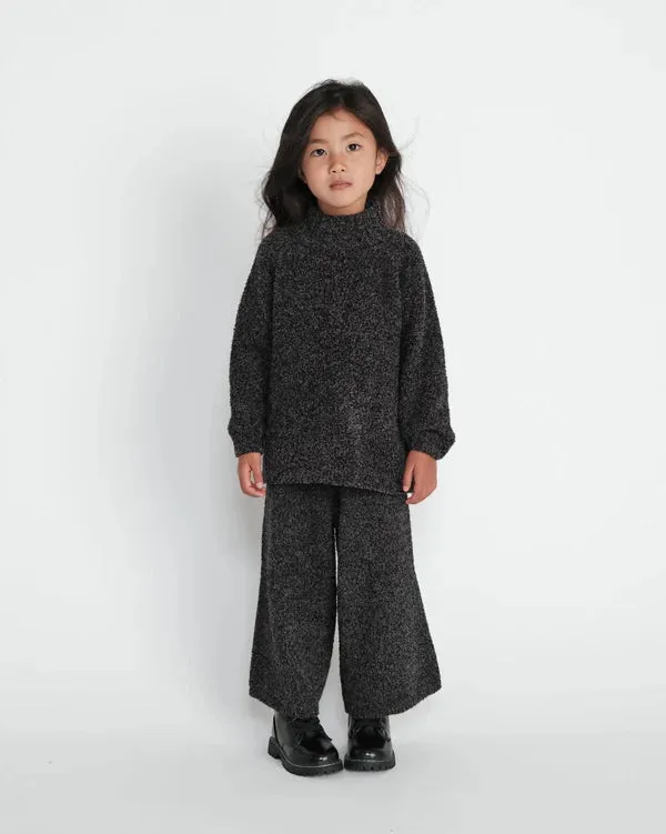 7AM - Boxy Mock Neck Sweater - Fuzzy