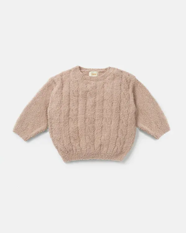 7AM - Boxy Sweater Cable Fuzzy