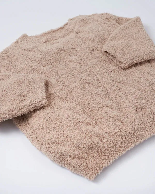 7AM - Boxy Sweater Cable Fuzzy