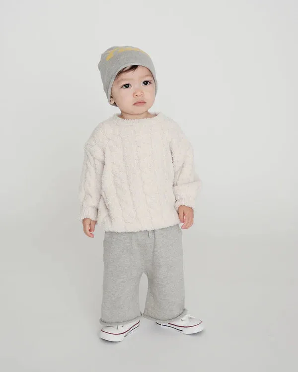 7AM - Boxy Sweater Cable Fuzzy
