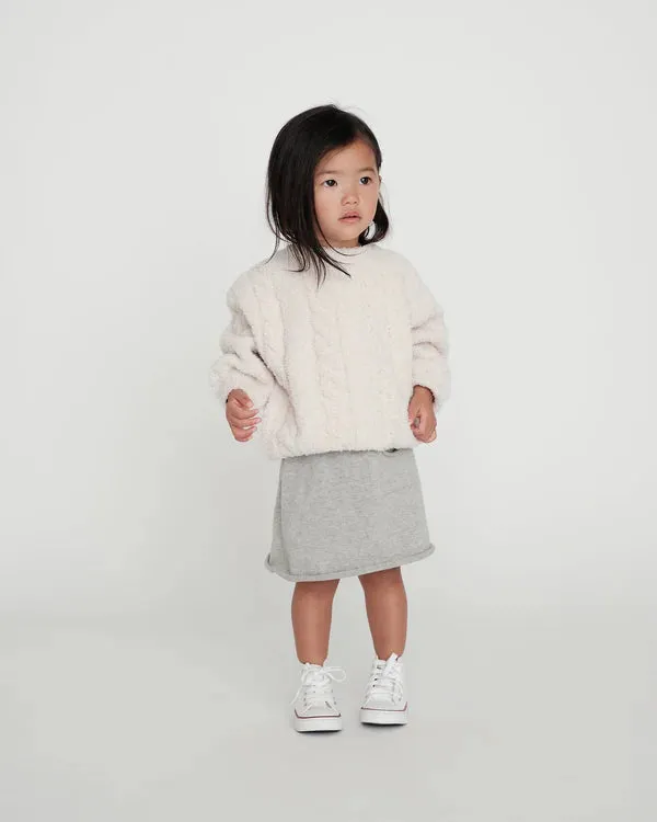 7AM - Boxy Sweater Cable Fuzzy