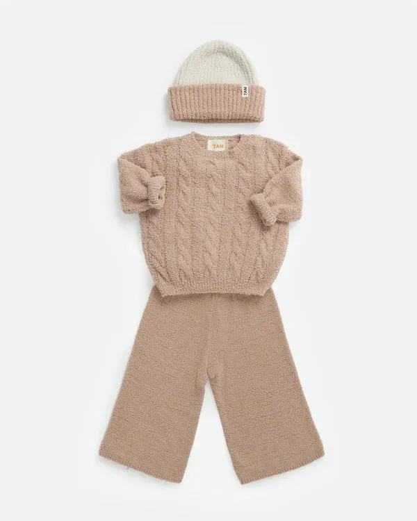 7AM - Boxy Sweater Cable Fuzzy
