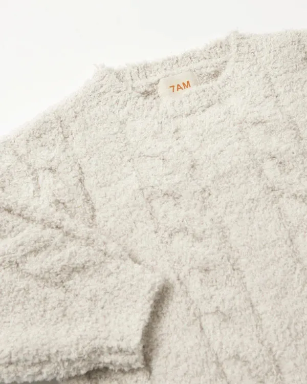 7AM - Boxy Sweater Cable Fuzzy