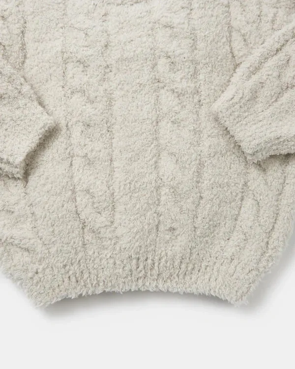 7AM - Boxy Sweater Cable Fuzzy