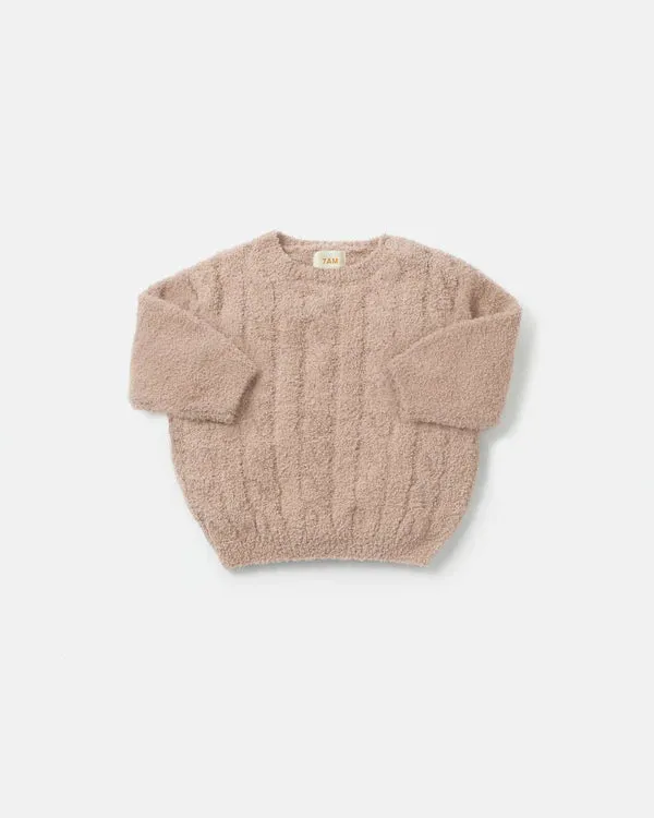 7AM - Boxy Sweater Cable Fuzzy