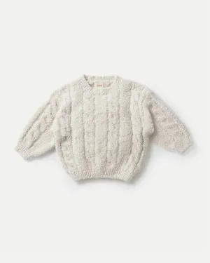 7AM - Boxy Sweater Cable Fuzzy