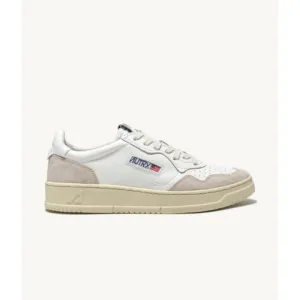 Autry Medalist Low Sneakers in Suede and Leather White