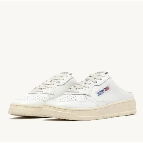Autry Medalist Mule in White Leather