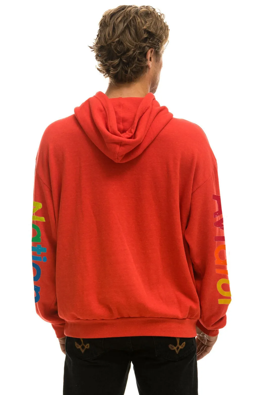 AVIATOR NATION SAN FRANCISCO RELAXED PULLOVER HOODIE - RED
