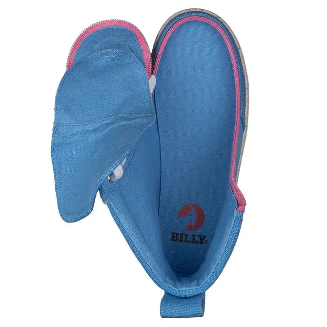 Billy Footwear Kid's Girls High Top Sneakers- Blue/ Pink Speckle