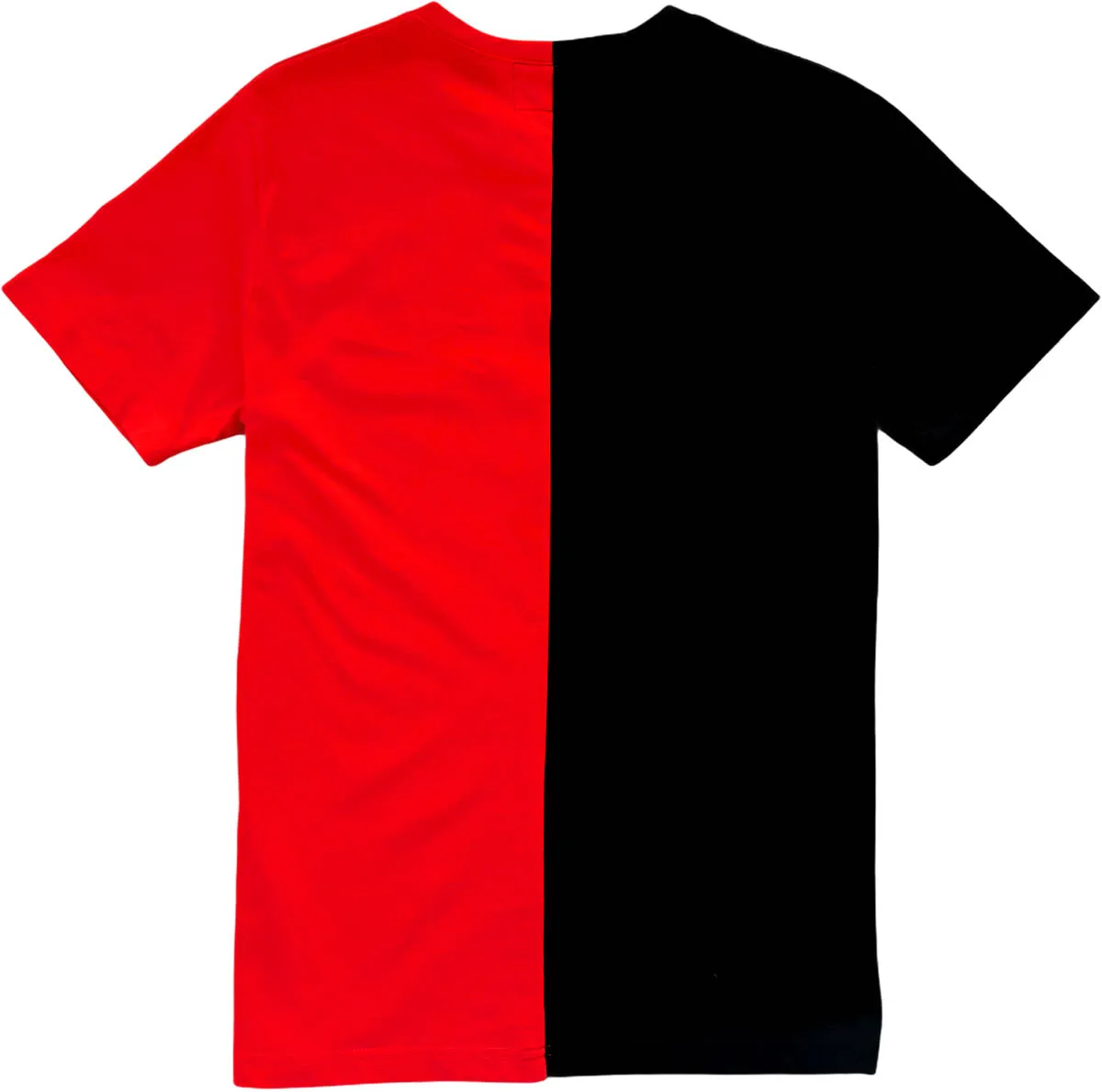 Black And Red Split Mens Short Sleeve T-Shirt