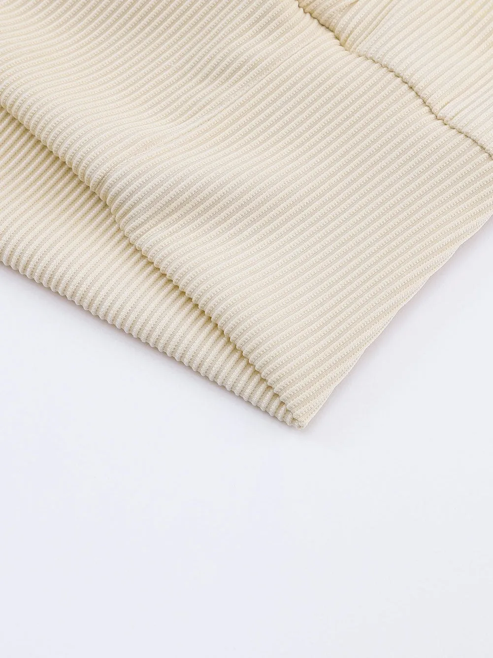 Blouse with Lace Trim and Ribbed Texture