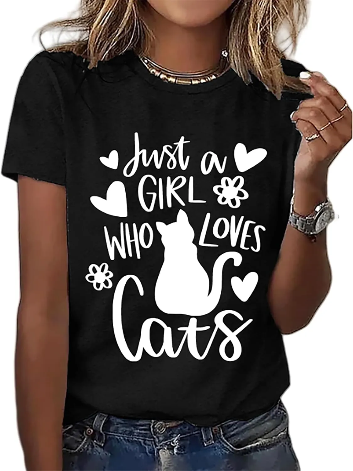 BOMYTAO Cute Cat Shirt for Women Cat Mom Heartbeat Paw Print T-Shirt Short Sleeve Casual Tee Top