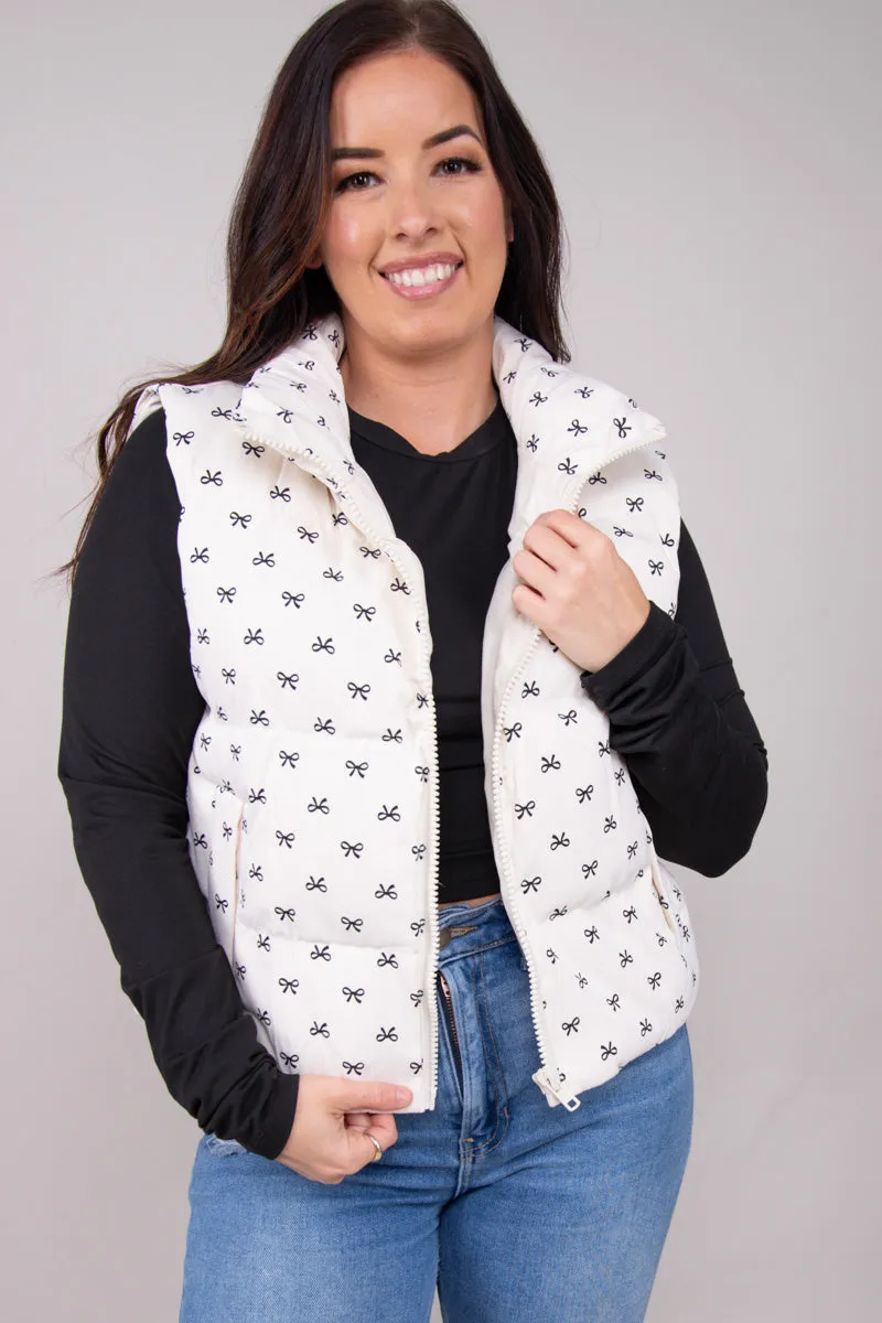 Bow Bliss Puffer Vest