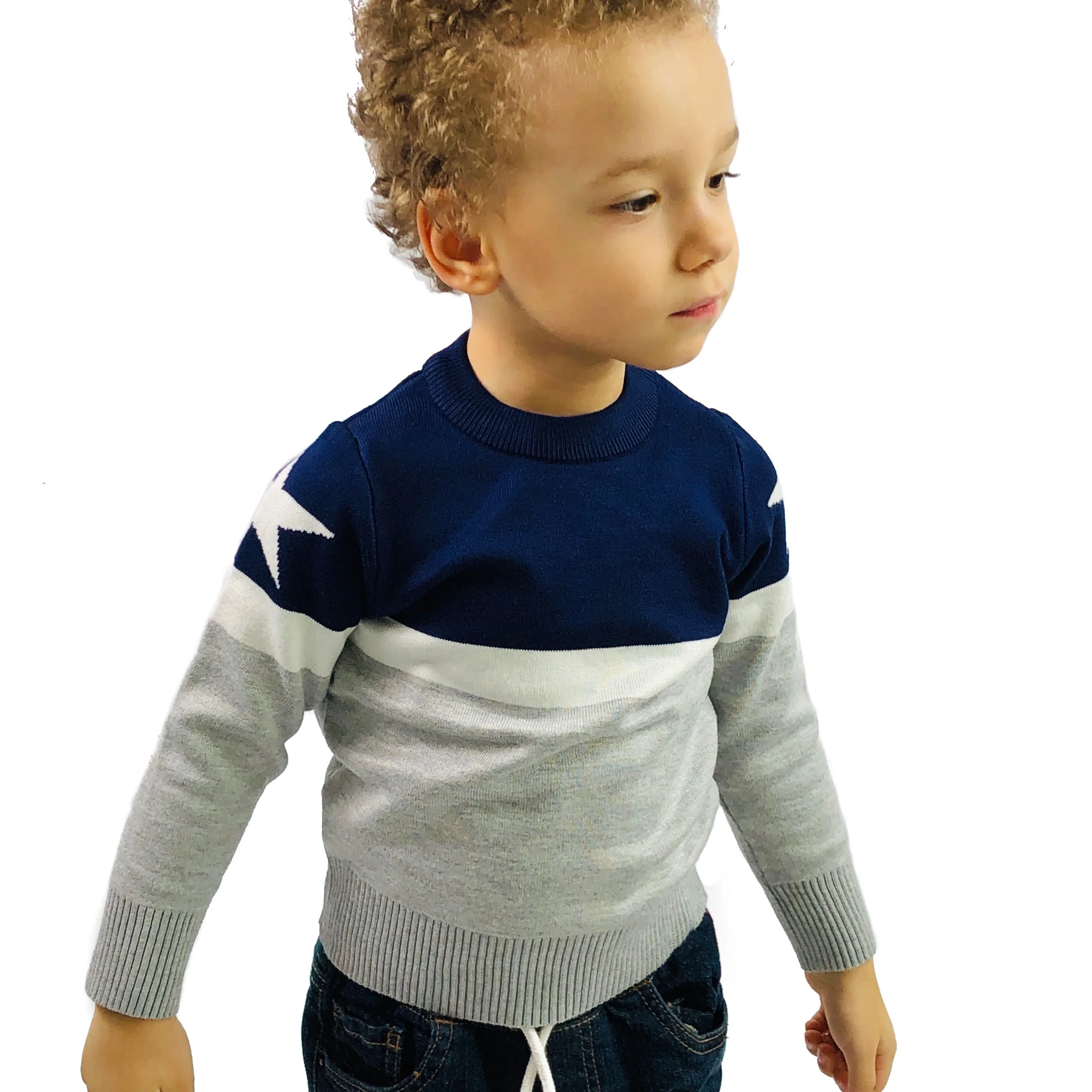 Boys Star Stripe - Crew Neck knitted sweater