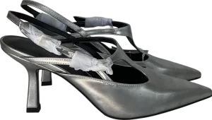 Charles & Keith Metallic Cut-out Pointed-toe Slingback Pumps UK 5 EU 38 👠