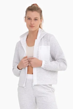 Cotton-Blend Textured Zip-Up Jacket