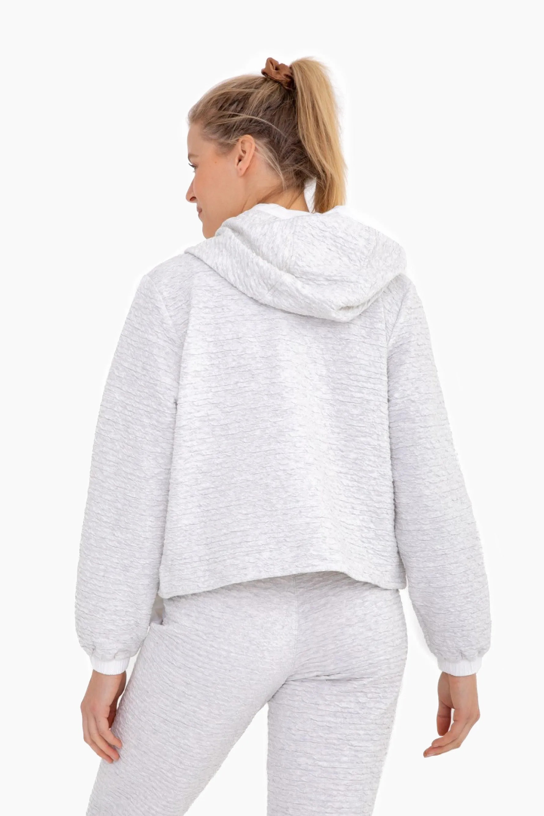 Cotton-Blend Textured Zip-Up Jacket