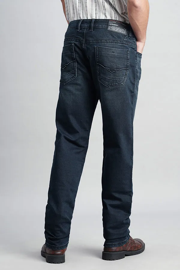 Dk Blue 5 Pocket Midrise, Comfort And Straight Fit Jeans