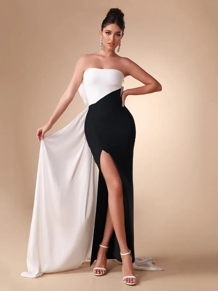 Elegant Strapless Women's Evening Party