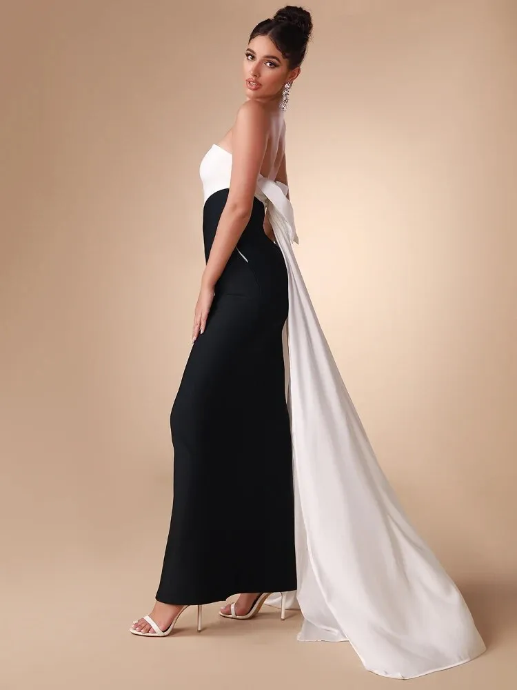Elegant Strapless Women's Evening Party