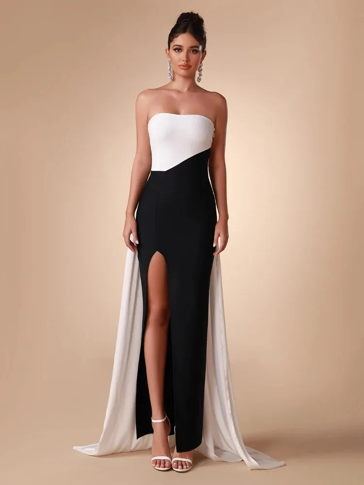 Elegant Strapless Women's Evening Party