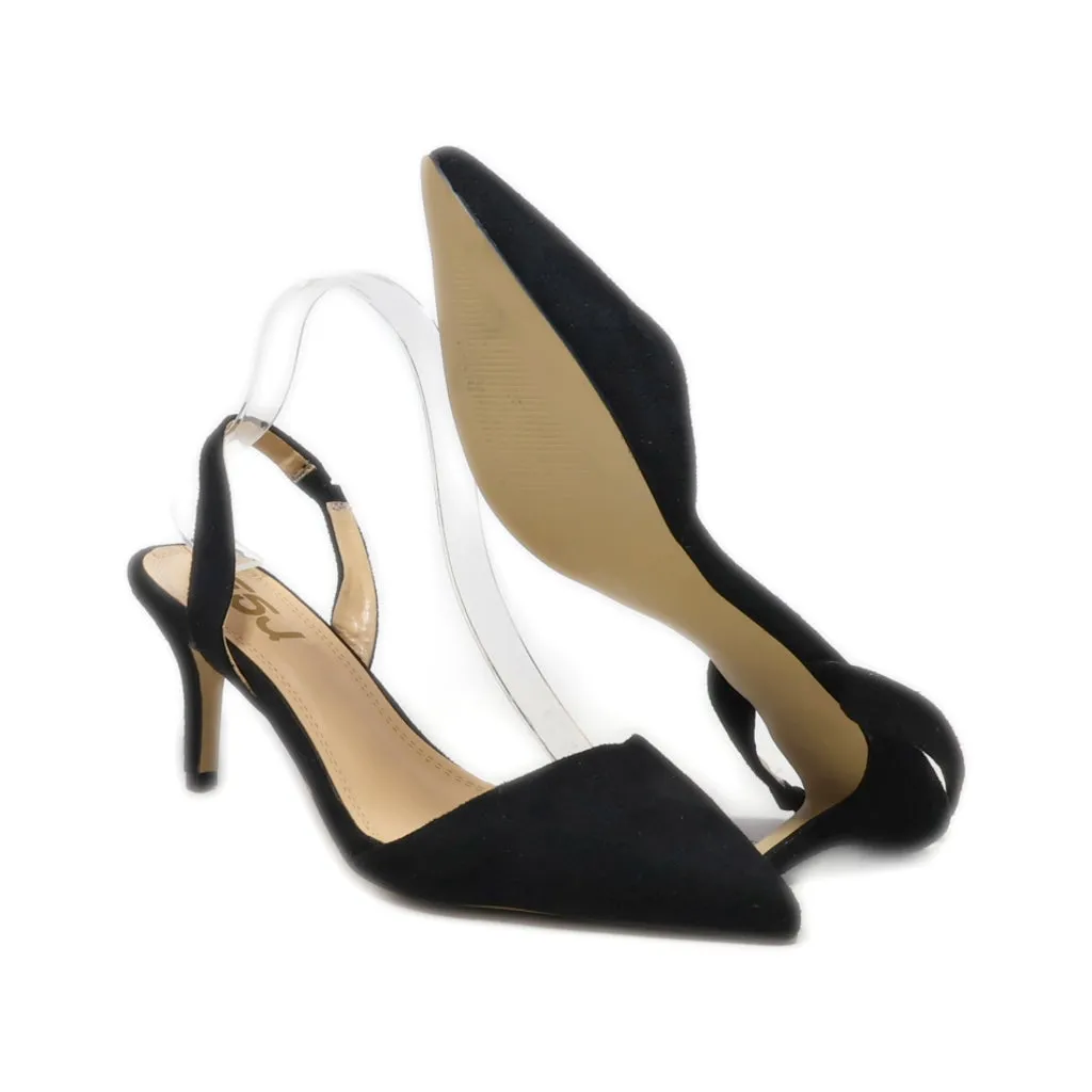 Fsj Kitten Heels Suede Black Colour For Women