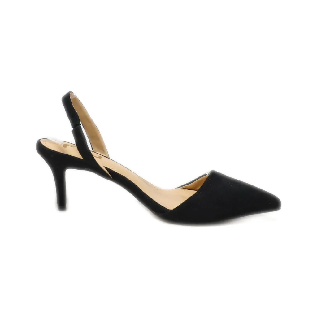 Fsj Kitten Heels Suede Black Colour For Women