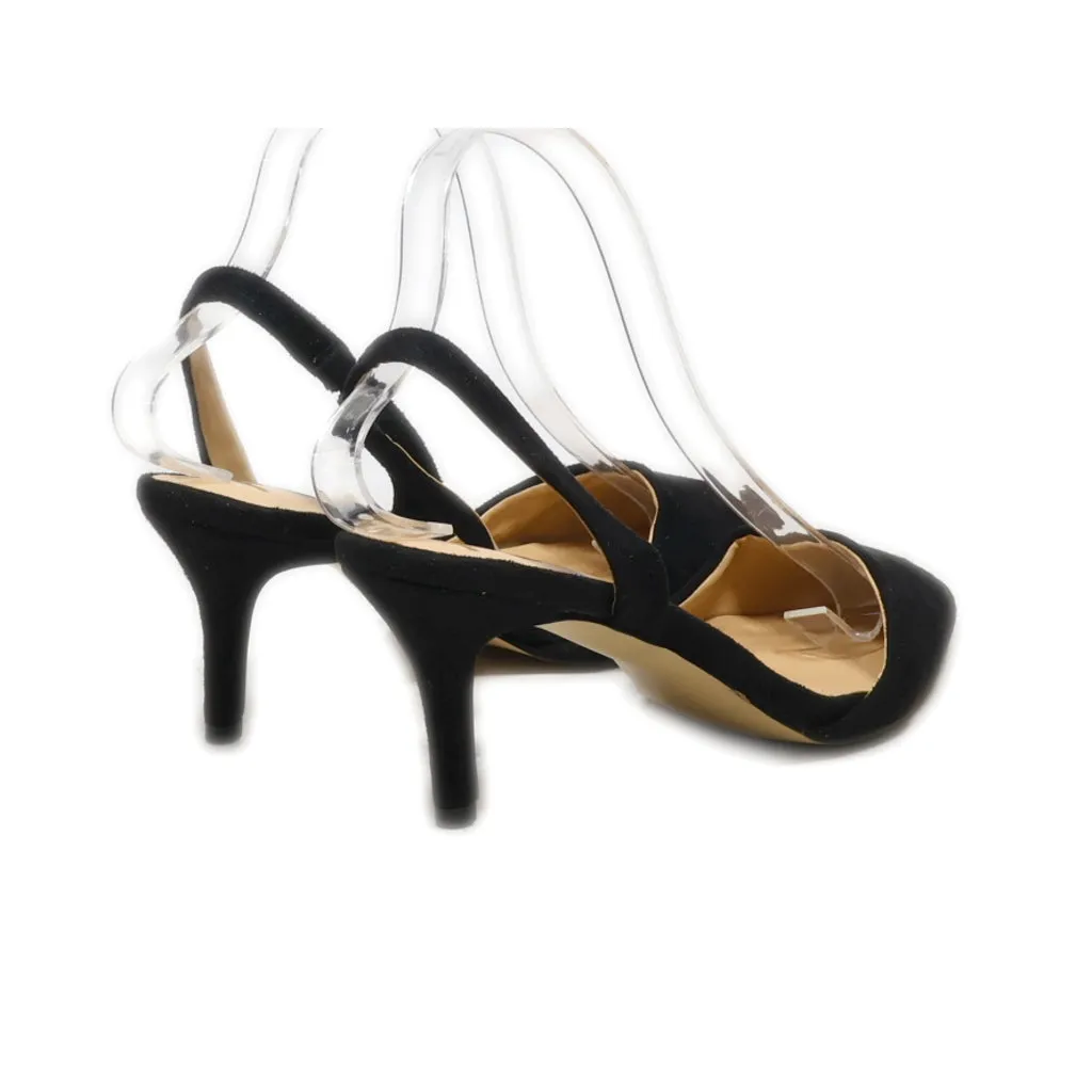 Fsj Kitten Heels Suede Black Colour For Women