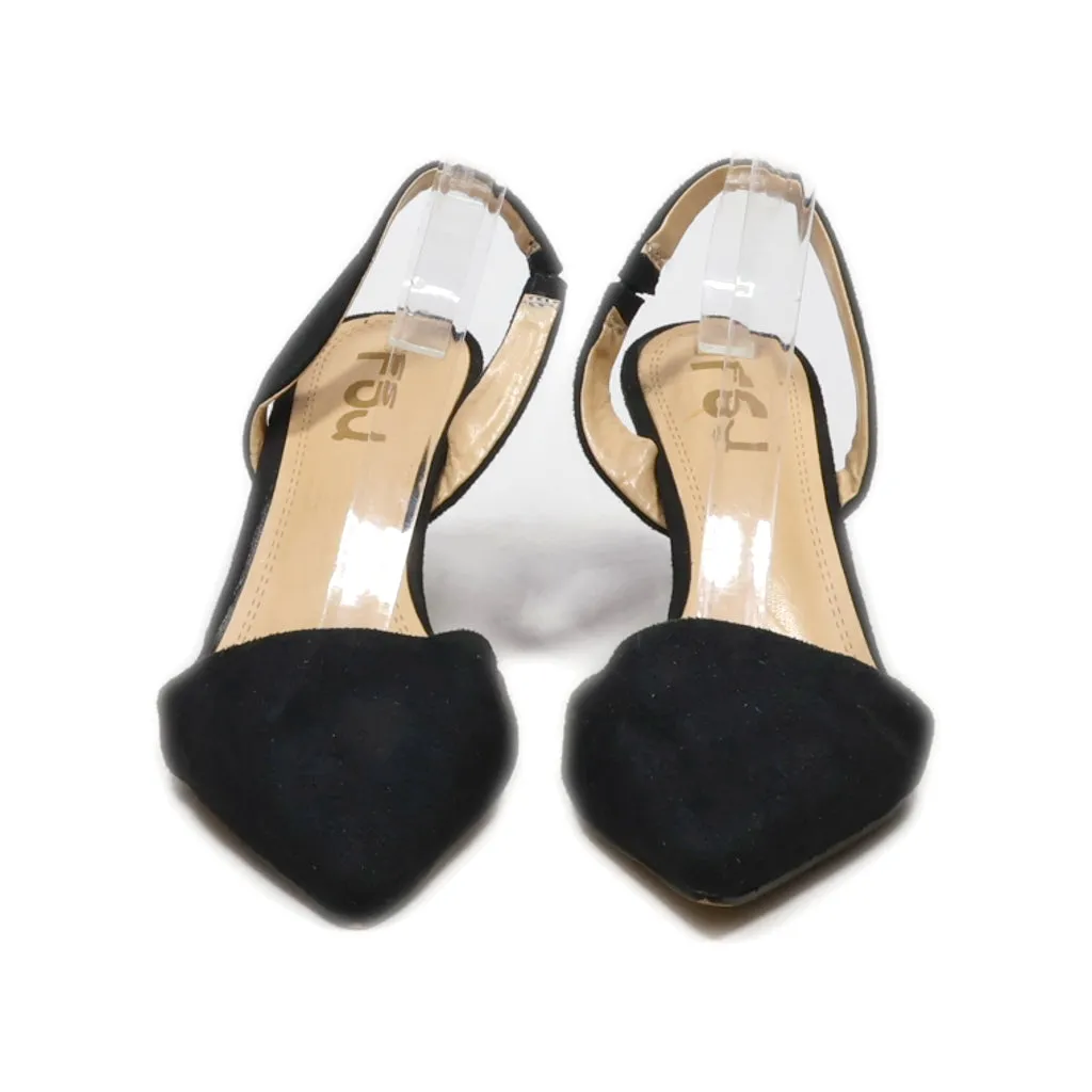 Fsj Kitten Heels Suede Black Colour For Women