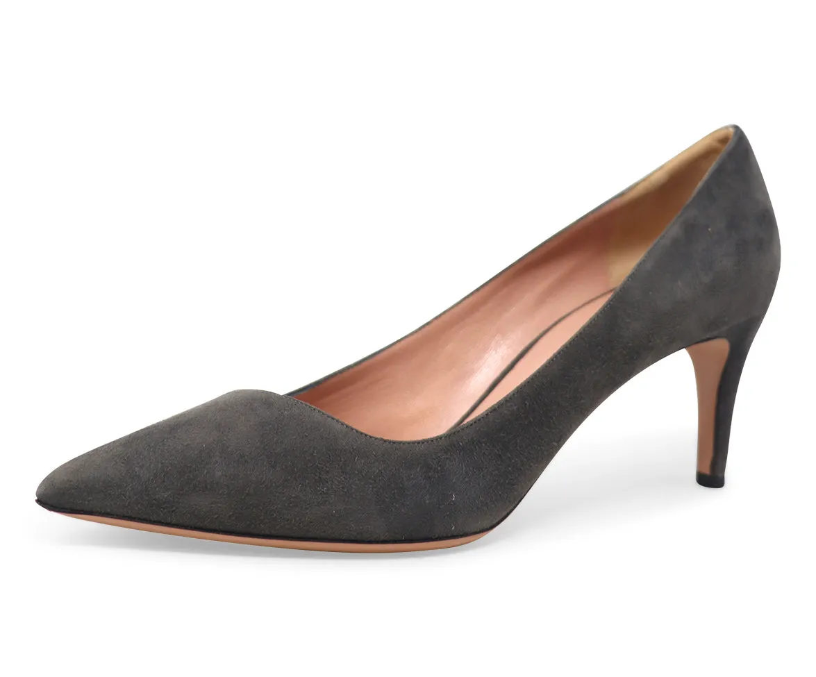 Giorgio Armani Grey Suede Heels sz 10