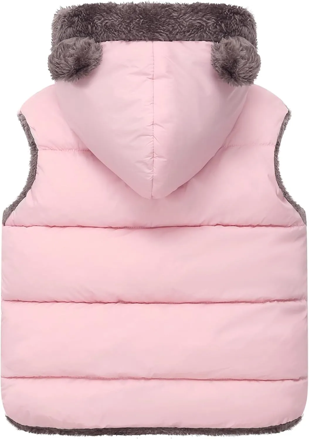Happy Cherry Toddler Kids Puffer Hooded Vest Down Fleece Lined Jacket Windproof Coat for Winter Fall Spring