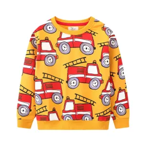 Kids Boys Stars Print Warm Winter Sweatshirts