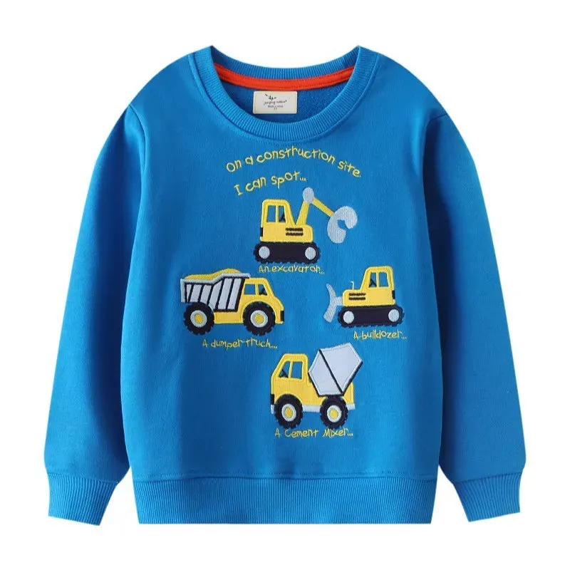 Kids Boys Stars Print Warm Winter Sweatshirts