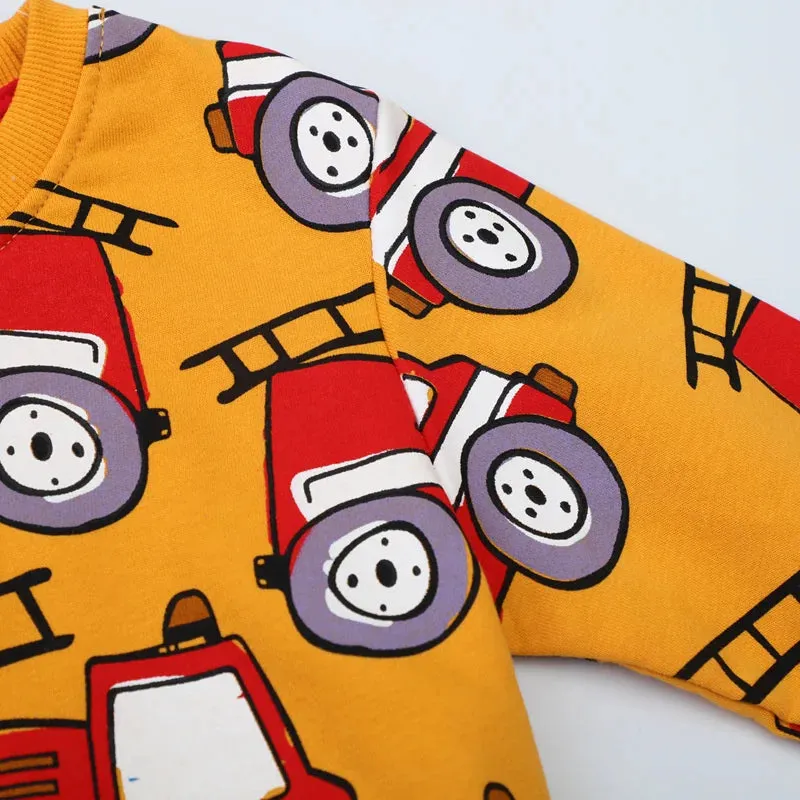 Kids Boys Stars Print Warm Winter Sweatshirts