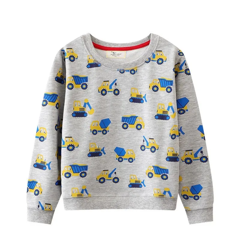 Kids Boys Stars Print Warm Winter Sweatshirts