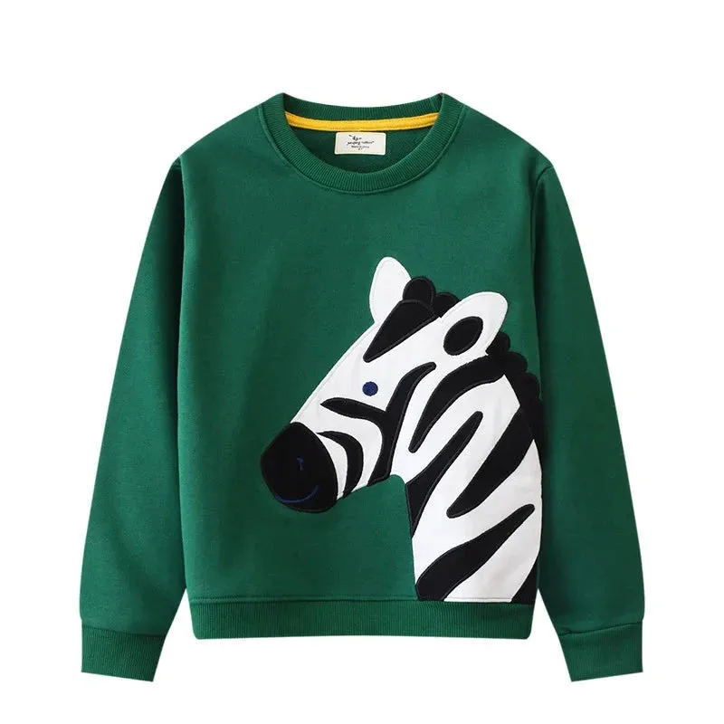 Kids Boys Stars Print Warm Winter Sweatshirts