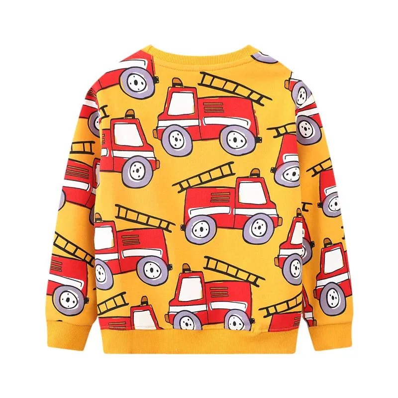 Kids Boys Stars Print Warm Winter Sweatshirts