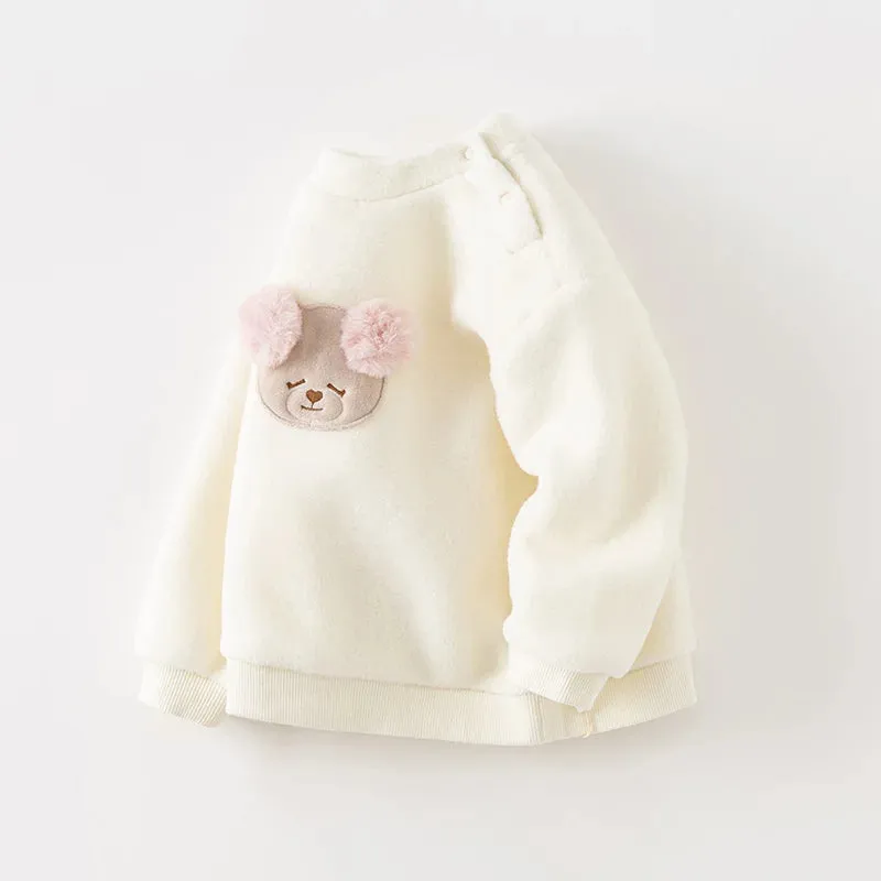 Kids Girl's Cartoon Design Warm Casual Sweatshirt