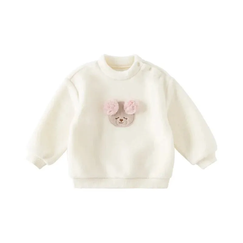 Kids Girl's Cartoon Design Warm Casual Sweatshirt