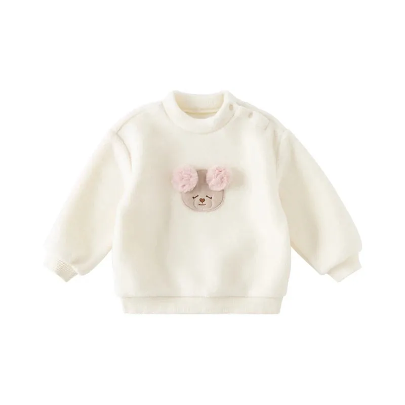 Kids Girl's Cartoon Design Warm Casual Sweatshirt