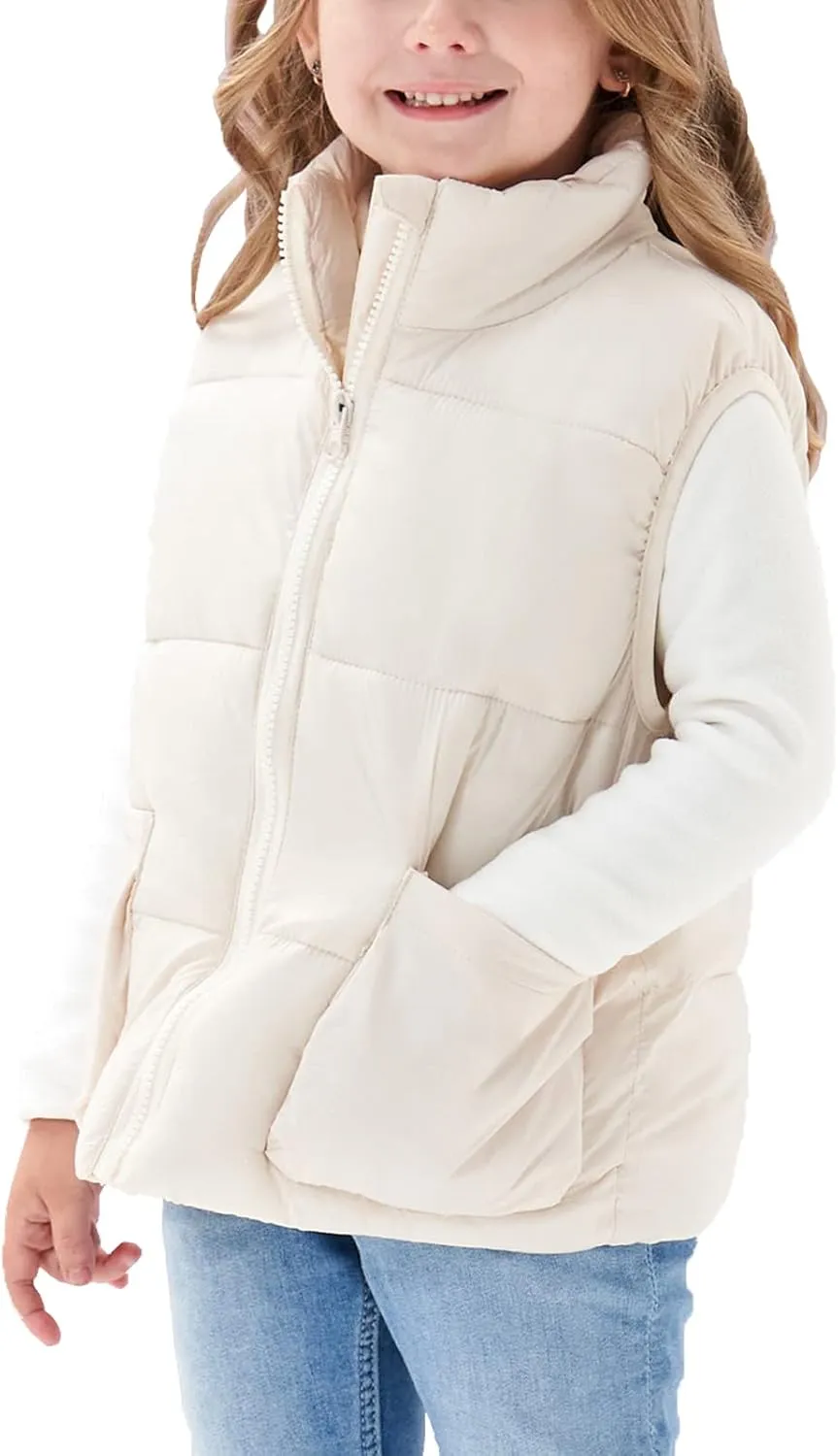 Kids Puffer Vest Lightweight Waterproof Sleeveless Zip Up Outwear for Boys Girls