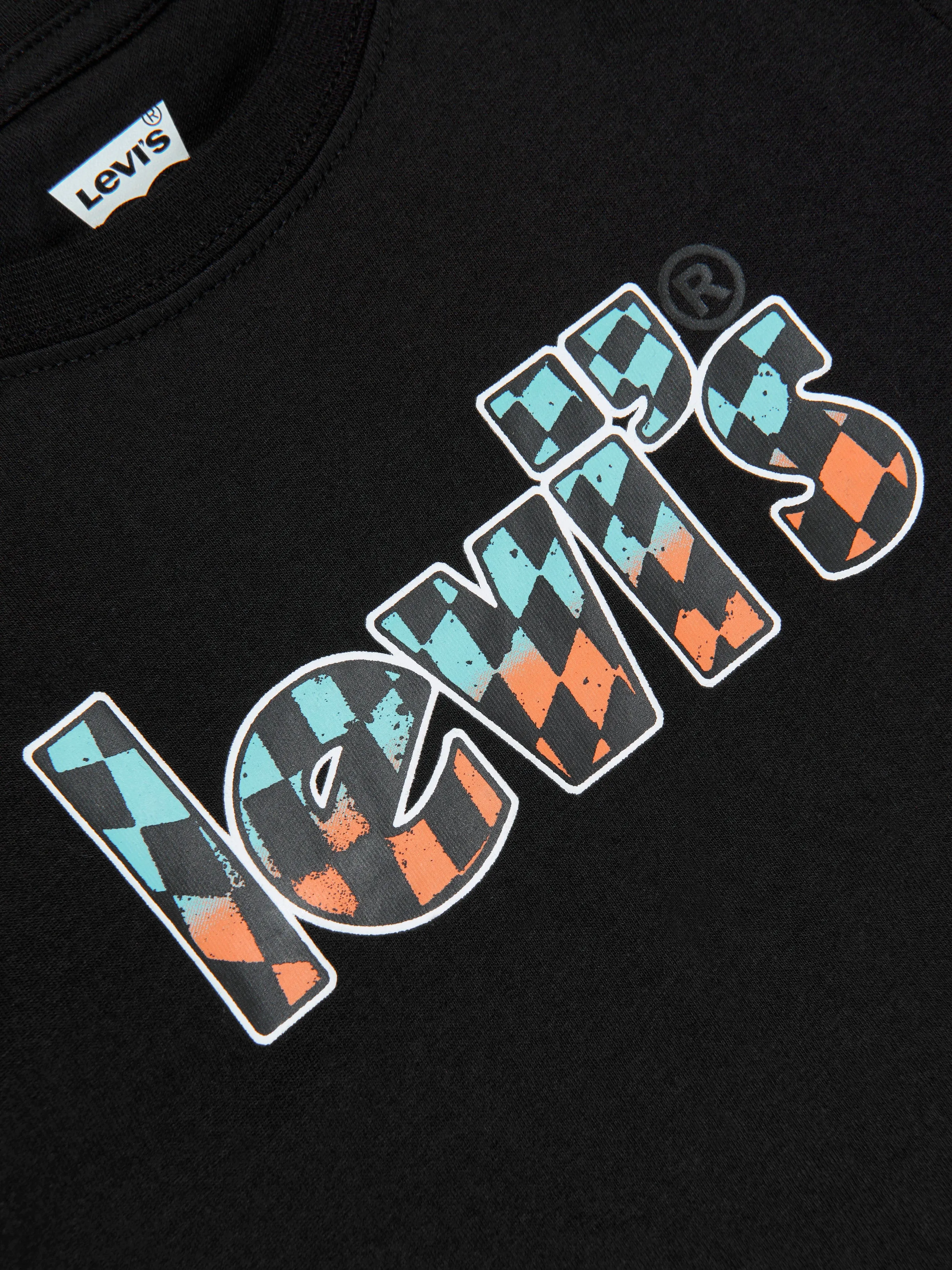 Levi's Wear Boys Ombre Checkered Poster T-Shirt in Black