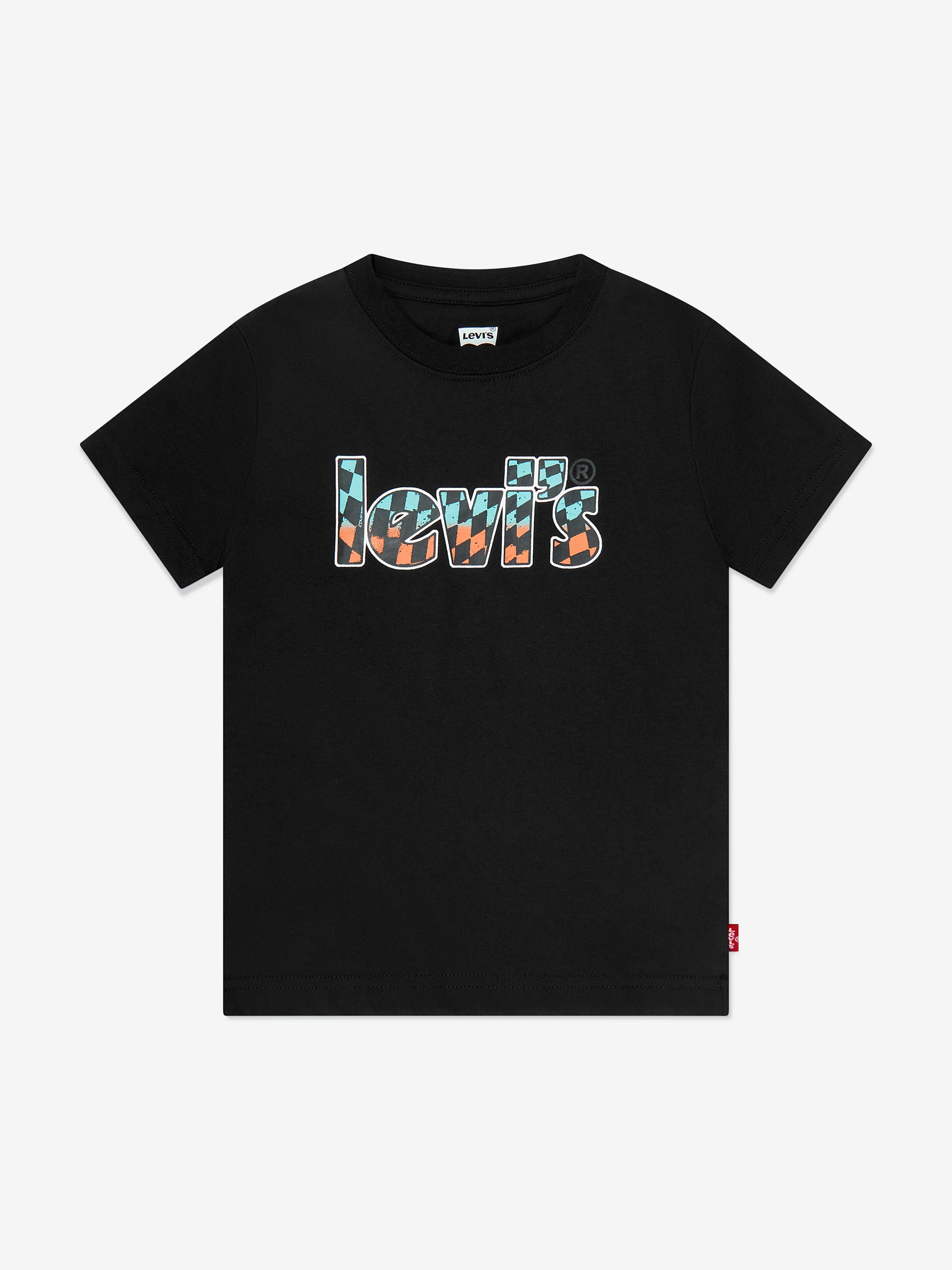 Levi's Wear Boys Ombre Checkered Poster T-Shirt in Black