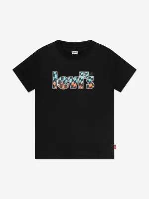 Levi's Wear Boys Ombre Checkered Poster T-Shirt in Black